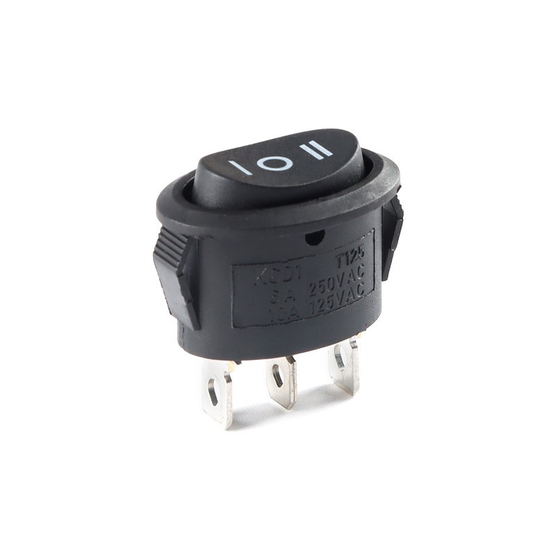 Round Rocker Switch 2/3 Pin 2/3 Position LED Illuminated Black Red KCD1