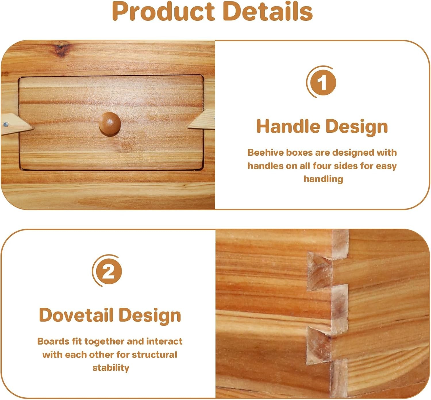 10 Frame Bee Hive Kit with Beeswax Coating, 2 Deep & 1 Medium Box for Beginners