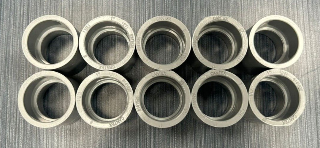Lot of 10 X 6141625 CANTEX 1 INCH PVC CONDUIT COUPLINGS