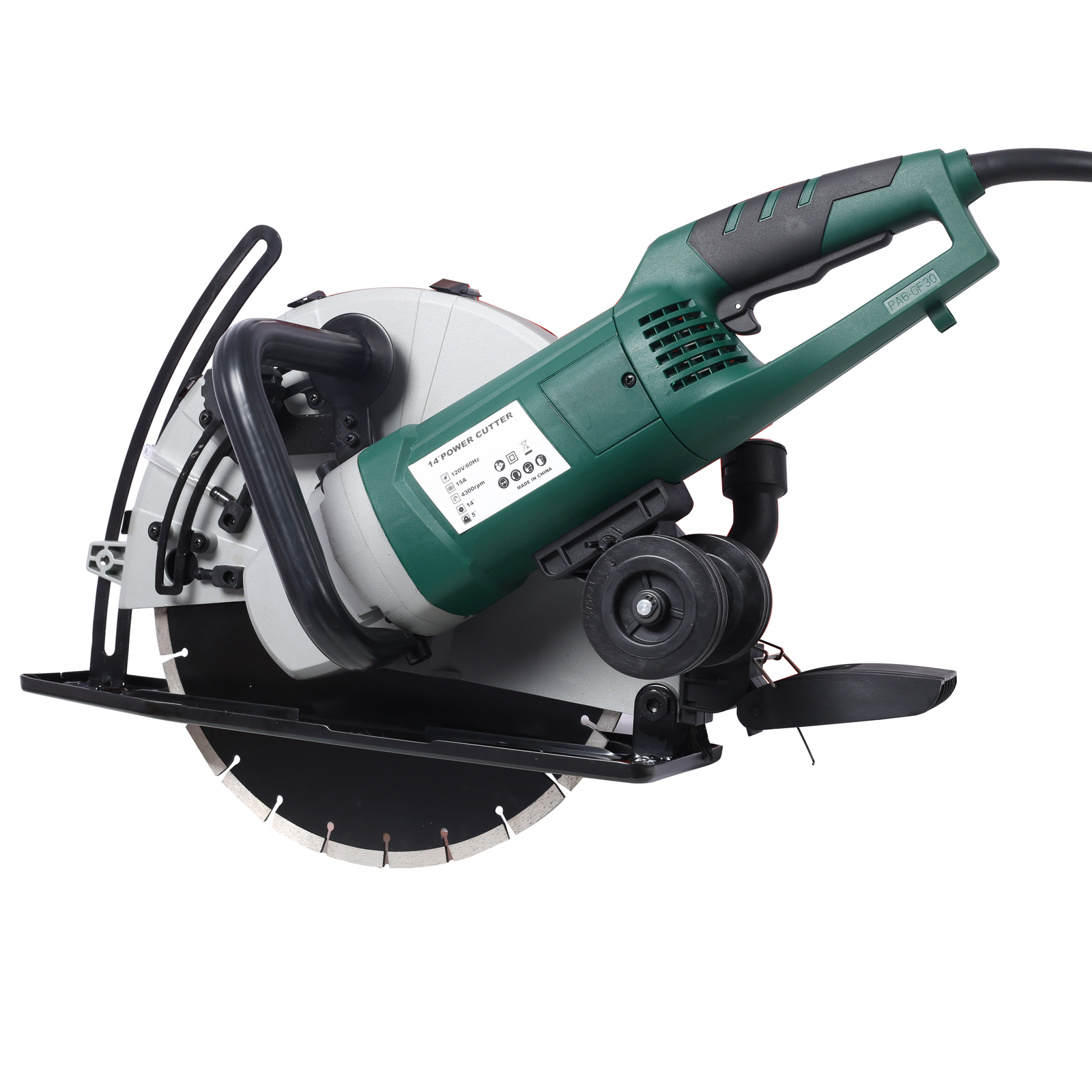14″ Wet/Dry Electric Corded Circular Concrete Saw/Power Angle Cutter 2600W