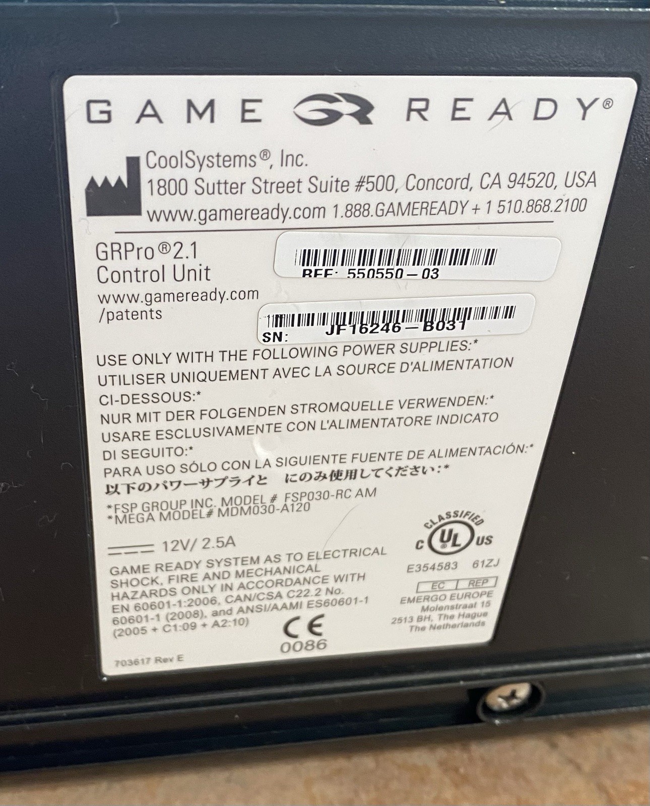 Game Ready GRPro 2.1 – Accessories, Ankle Wrap, Bag, Portable Charger – BROKEN