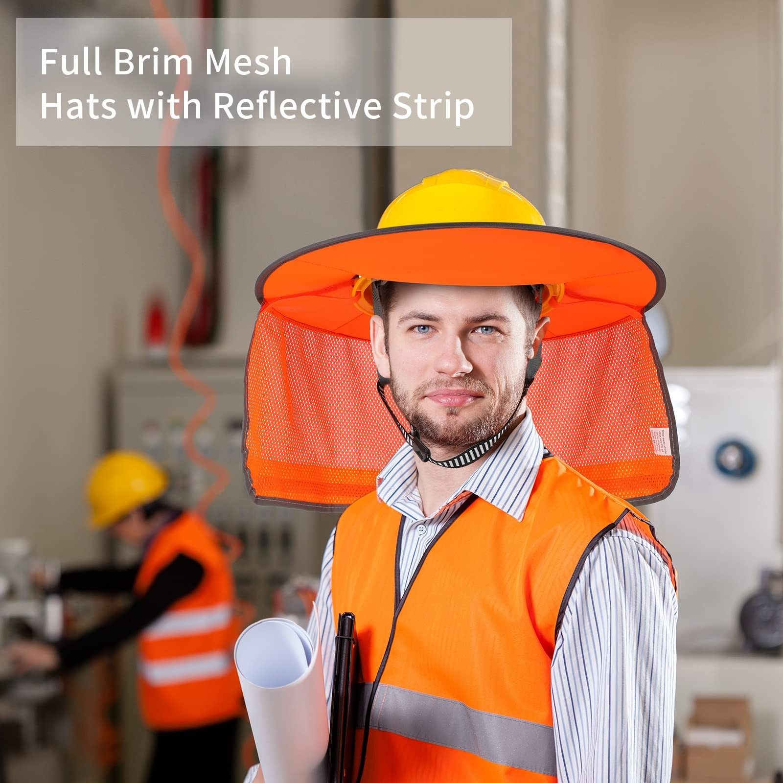 Hard Hat Sun Shade 9 Pieces Full Brim 18.5×16.14×7.87in – High Visibility