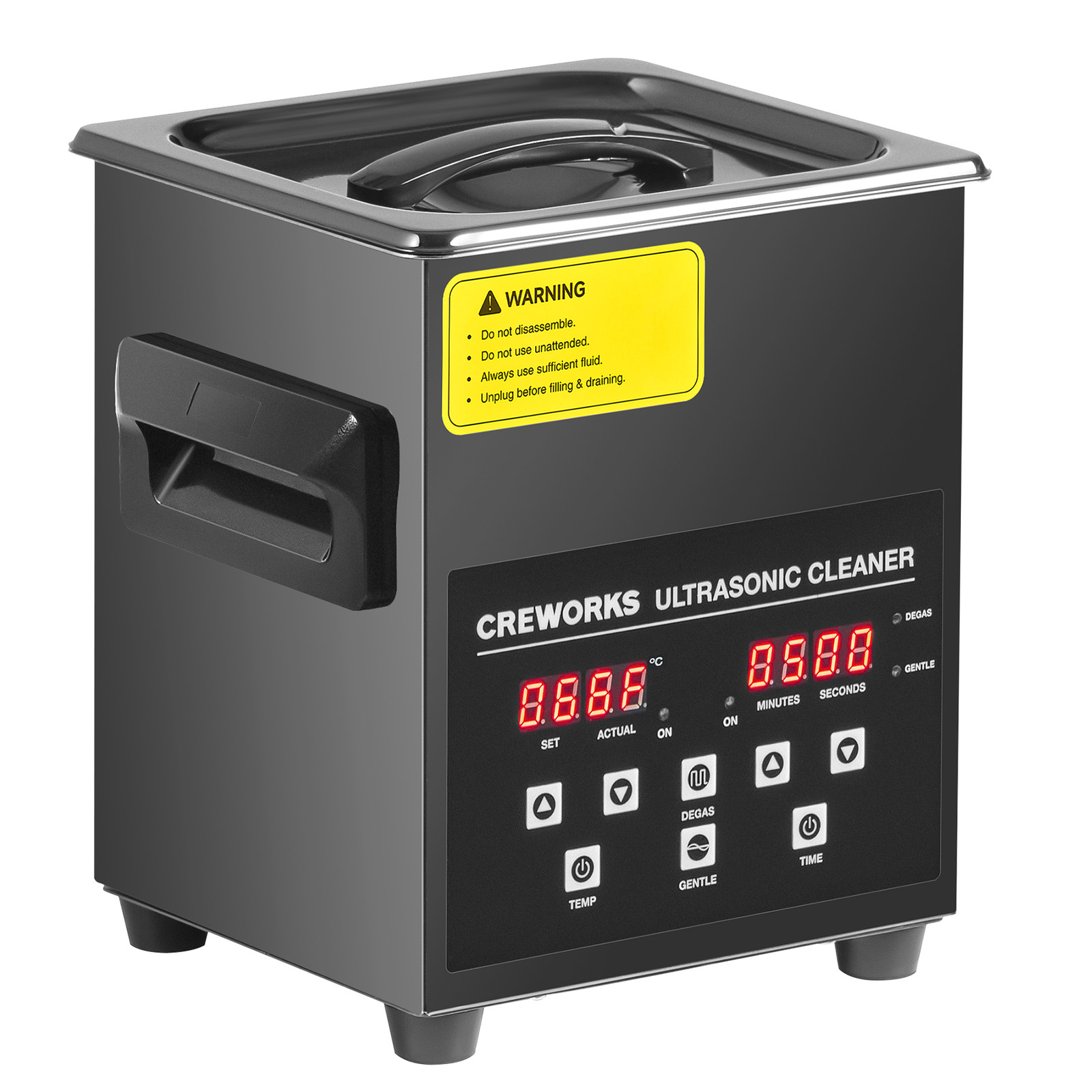 CREWORKS 2L Digital Ultrasonic Cleaner for Glasses Retainer Jewelry 200W Heater