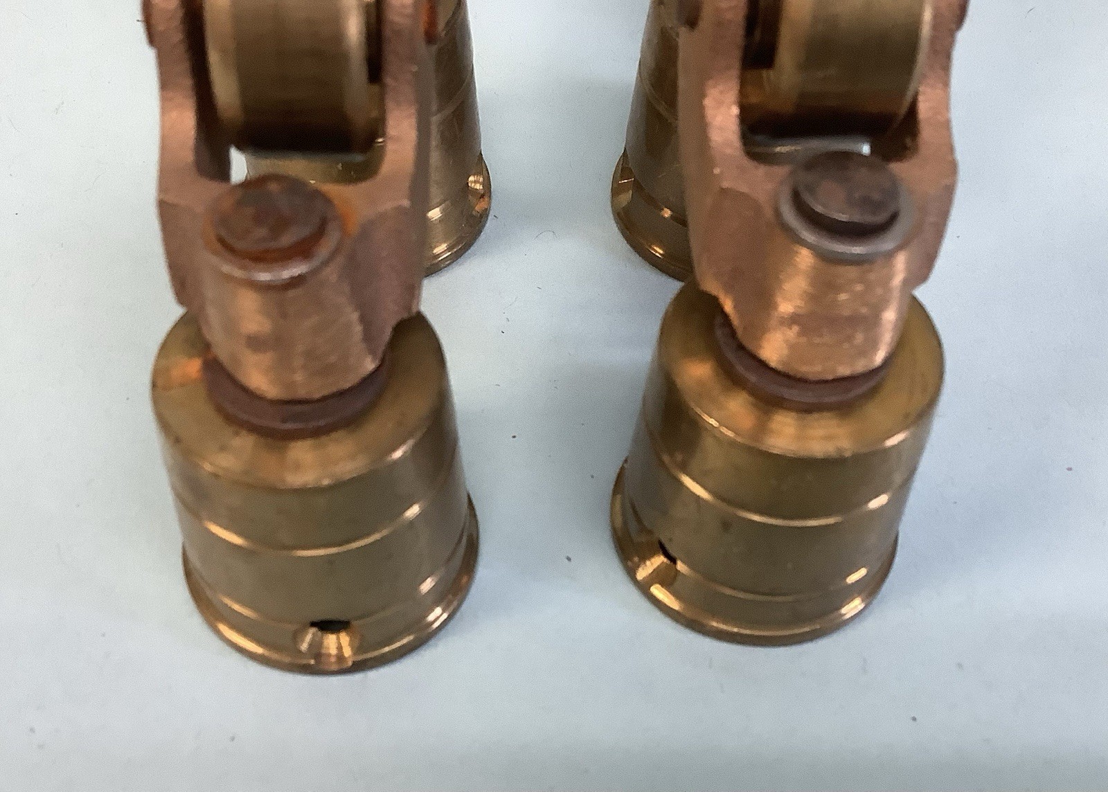 Set of 4 Brass Wheel Casters Fits 3/4” Diameter Tapered Leg