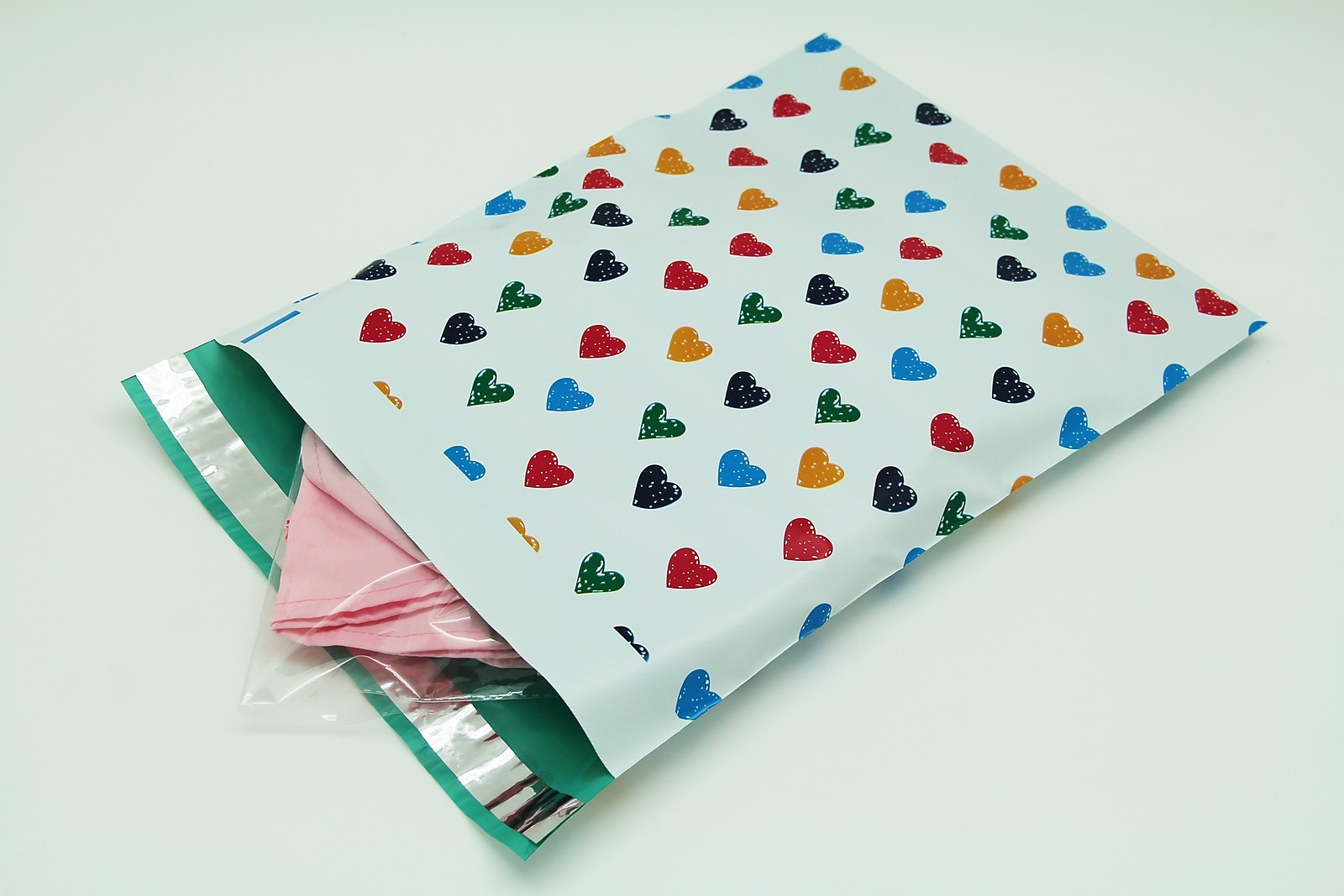 1000 10×13 Colorful Hearts Designer Poly Mailers Envelopes Boutique Custom Bags