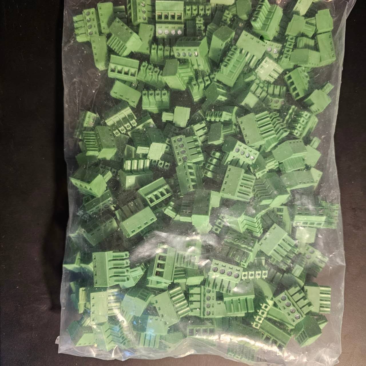100 pairs 3.81mm 5.08mm EDG copper pins terminal block connector 300v rating