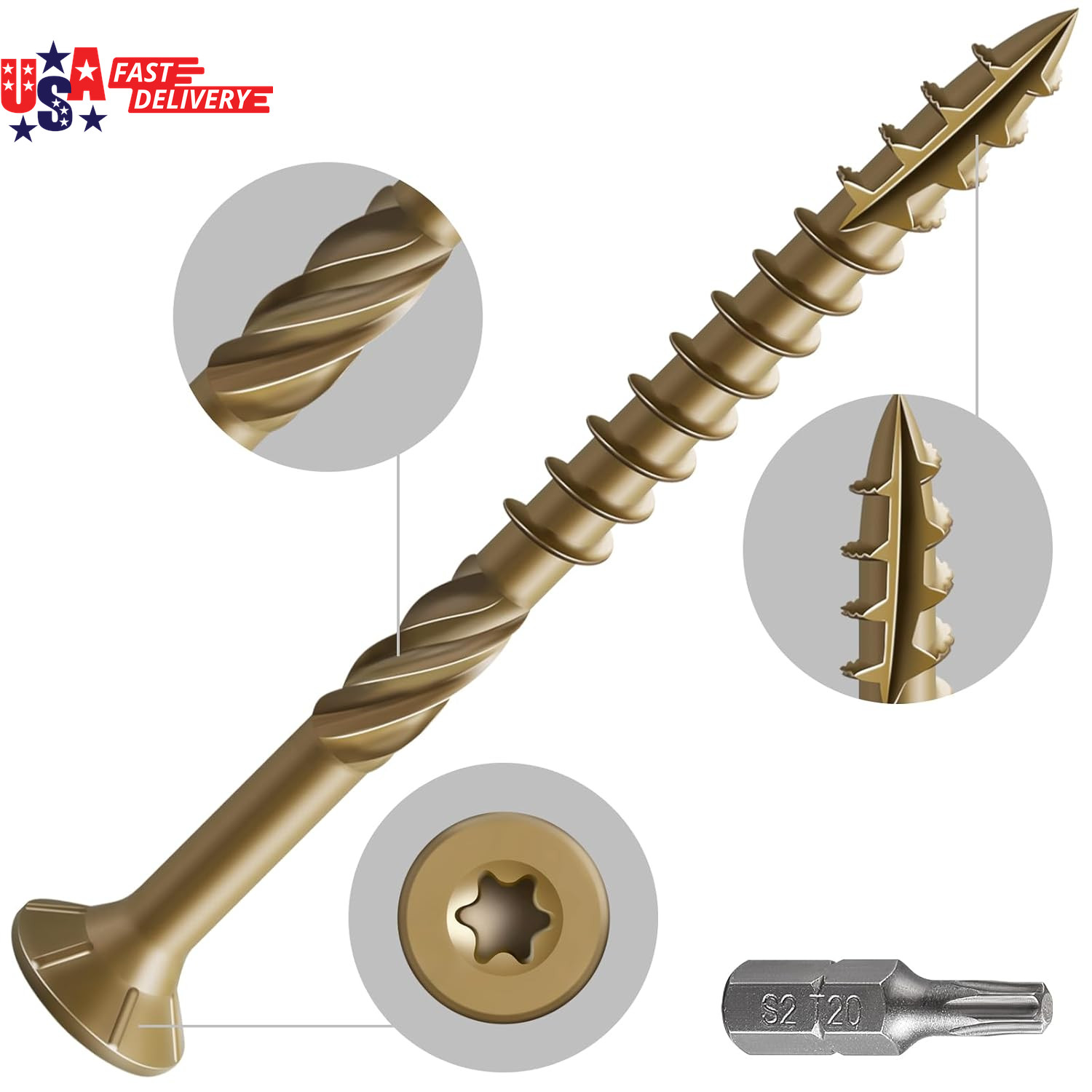 #10 * 3″ Deck Screws, (137Pcs) 2 Lbs.Exterior Wood Screws, Rust Resistant Epoxy