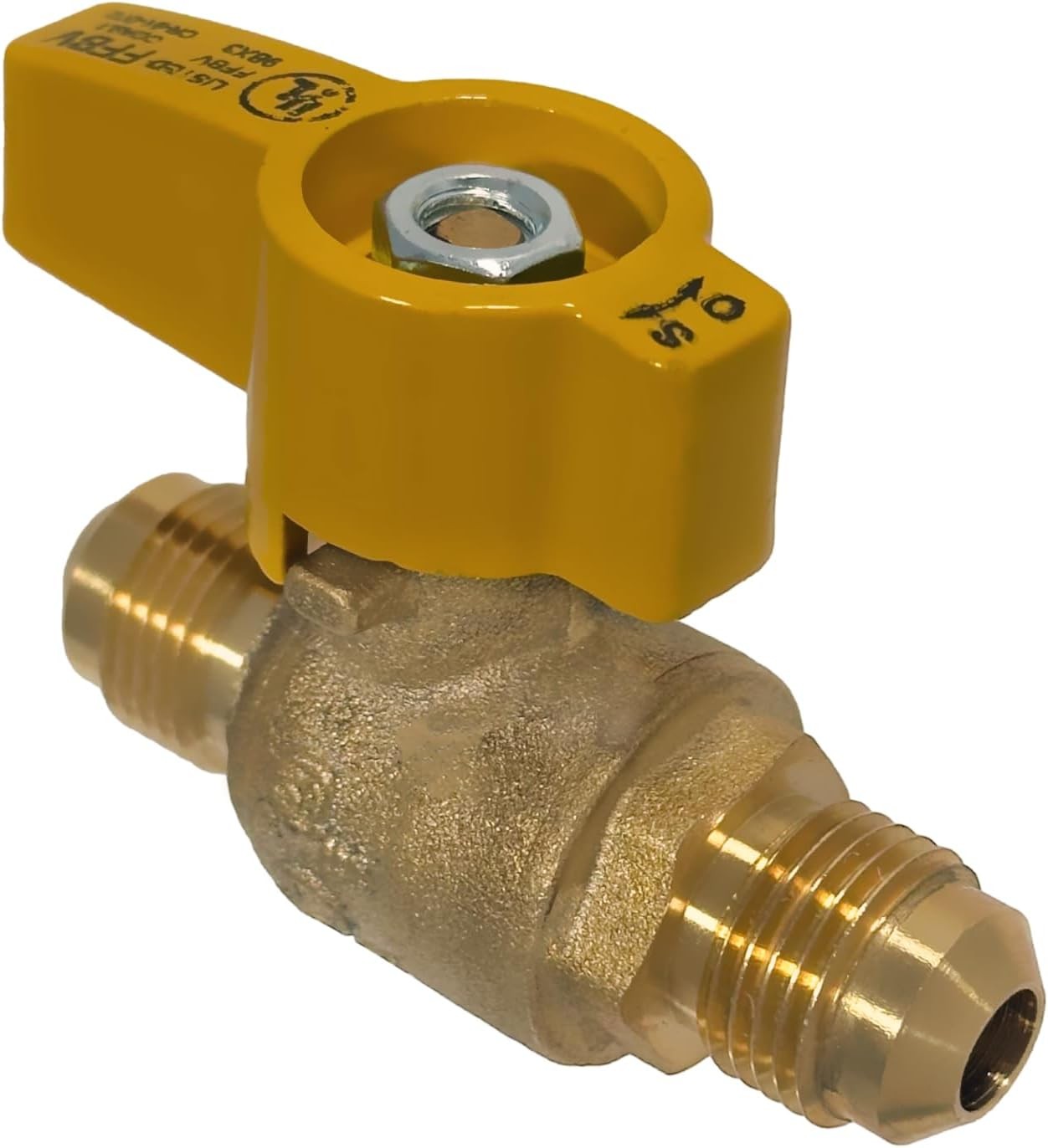 3/8 inch Flare X 3/8 inch Flare Gas Valve 1/4 inch Turn – Propane and Natural…