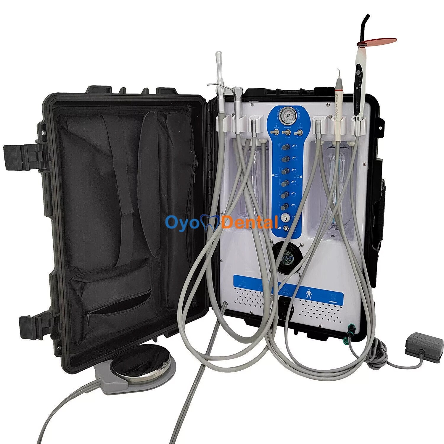 Greeloy Portable Dental Unit with Air Compressor +Curing Light +Scaler Handpiece