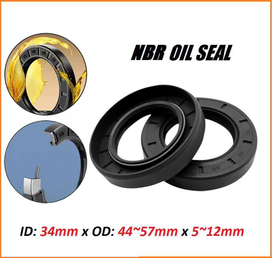 34mm ID Nitrile Rotary Shaft Oil Seal Double Lipped R23/TC With Garter Spring