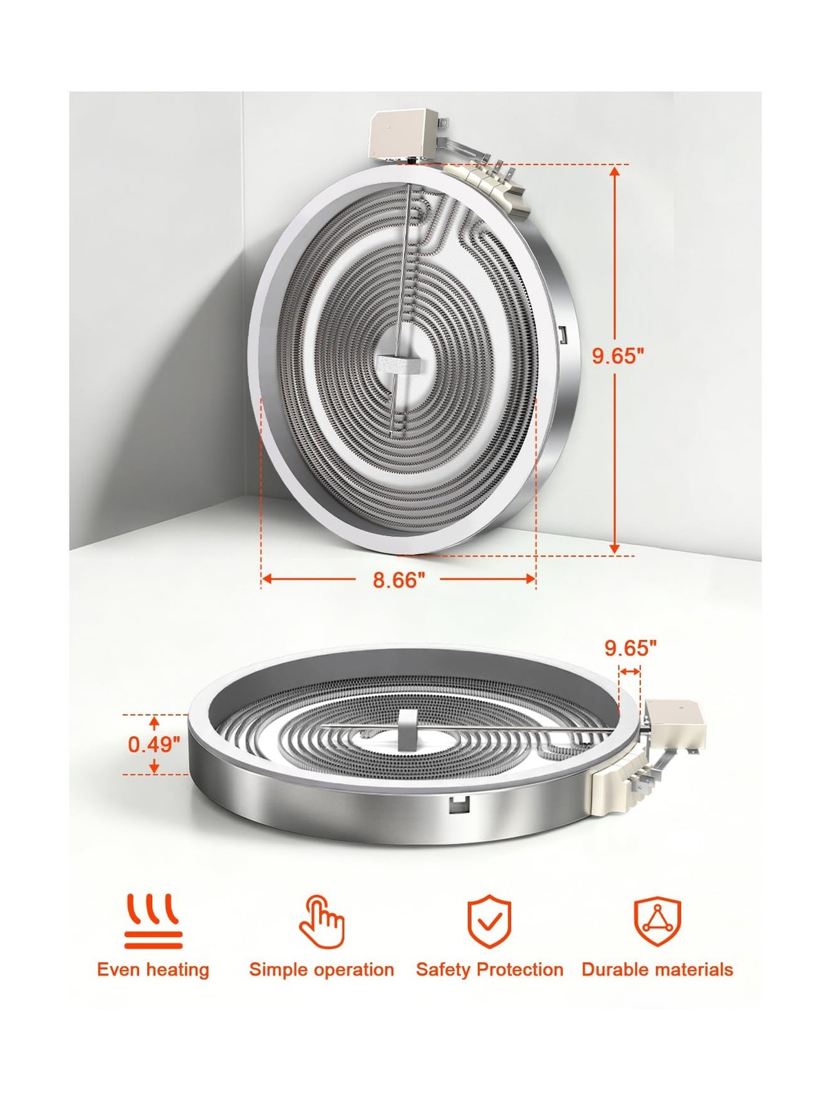Upgraded WB30T10133 9 inch Dual Radiant Surface Element, Compat… FAST USA SHIP