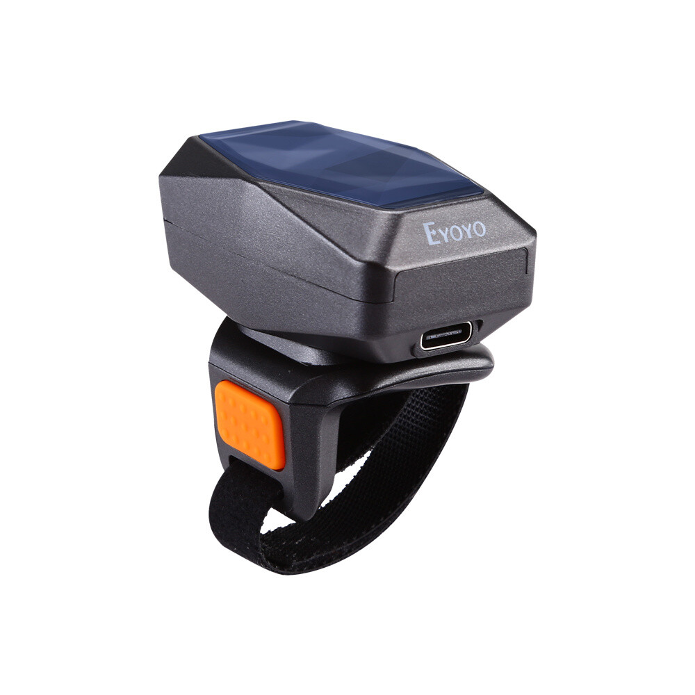 Eyoyo 2D QR Code Ring Barcode Scanner Wireless Reader for POS PC Mac OS Used