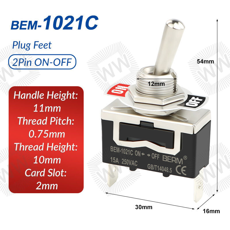 Heavy Duty Metal Toggle Switch On-Off / On-Off-On 15A 250Vac For Car Dash Boat
