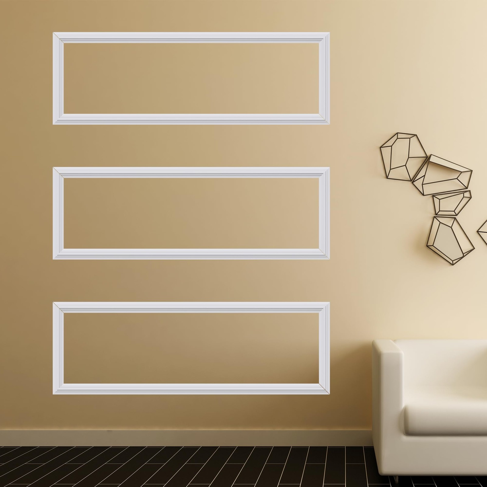 Ktinitk 3 Pcs Premade Wainscoting Panels Accent Wall Panels For Interior Wall