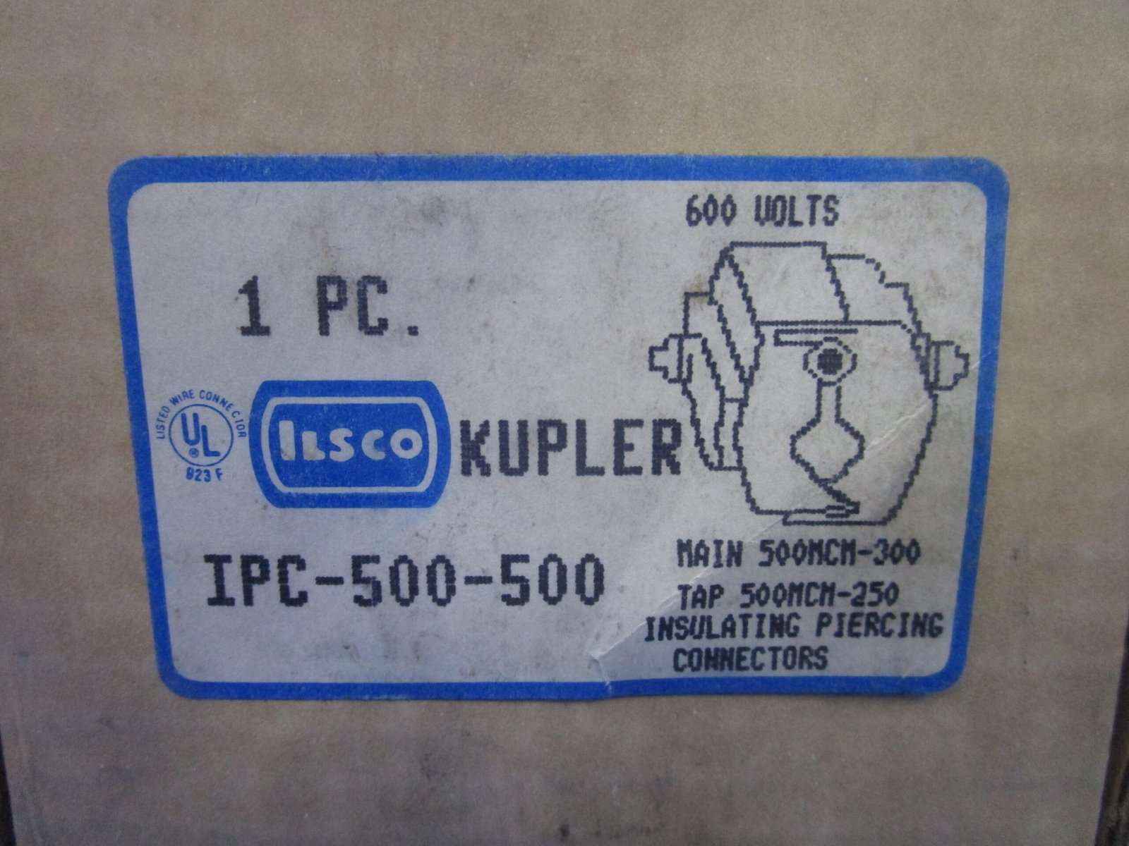 NIB ILSCO INSULATION PIERCING CONNECTORS IPC-500-500 430A 600V 1 Y WARRANTY