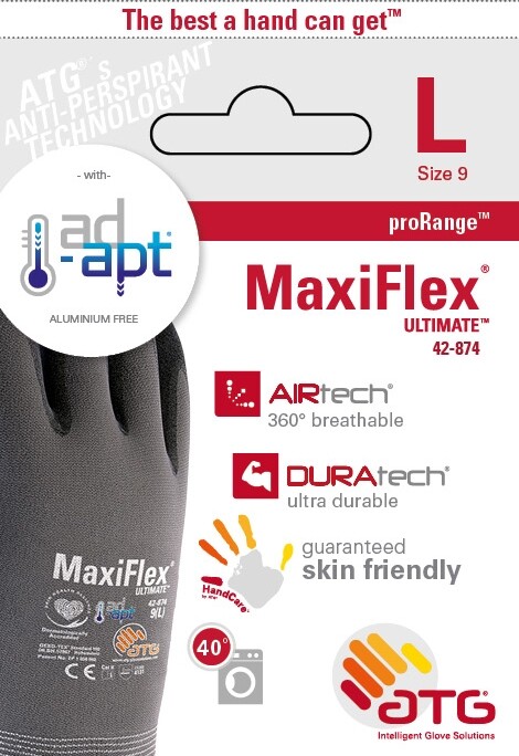 6 PR. 42-874 MaxiFlex Micro Foam Nitrile Grip Palm Coated PROTECTIVE WORK GLOVES