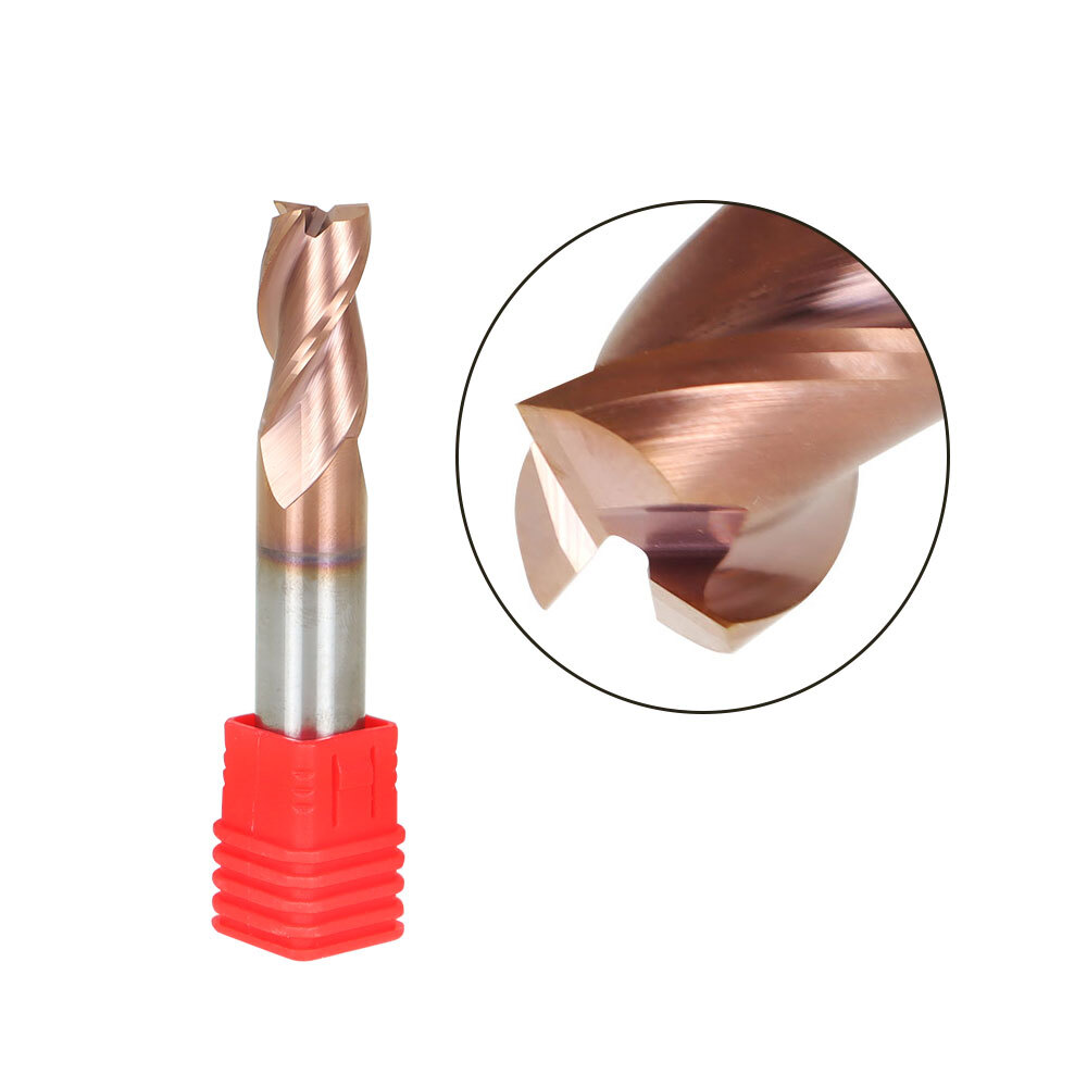 1/2″ 3 Flute 37° Helix Carbide End Mill For Aluminum – Square End – ZRN Coated