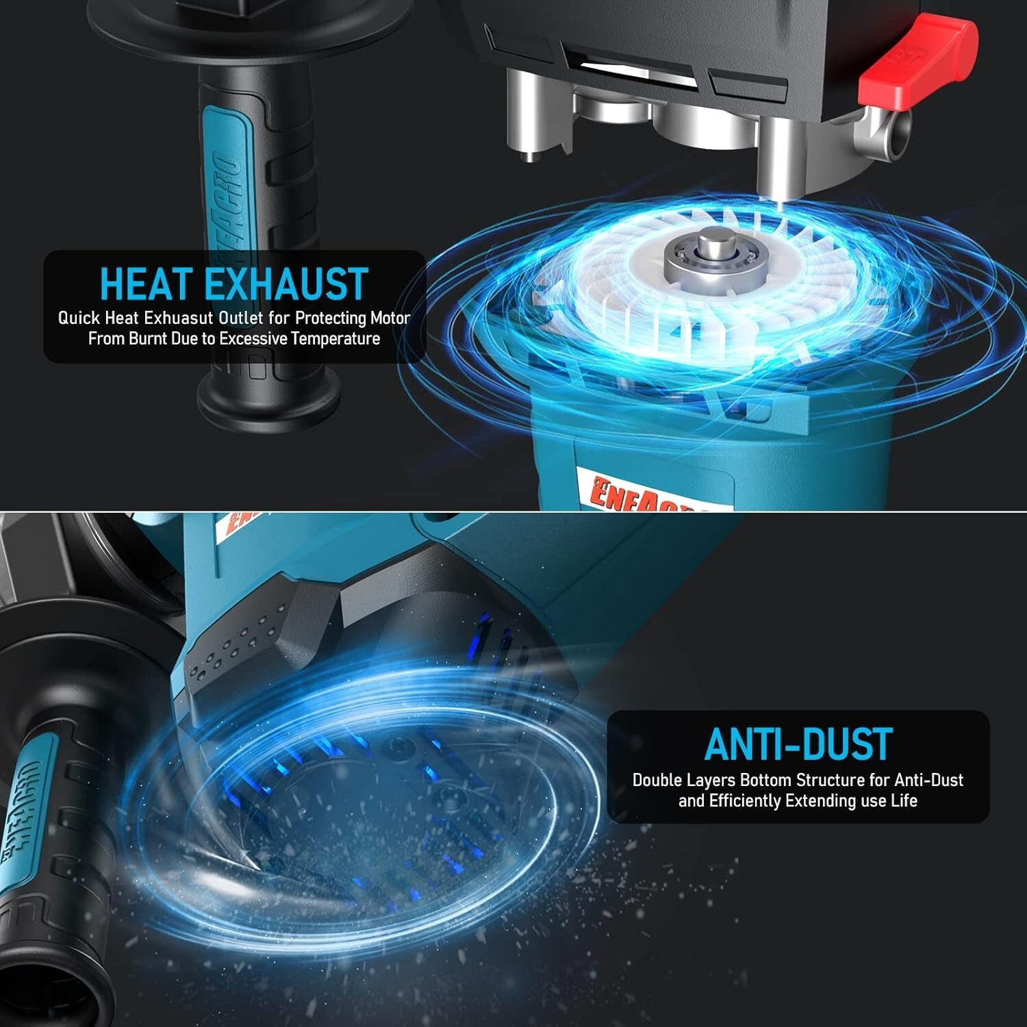 Powerful 3-in-1 Rotary Hammer Drill with Vibration Control, Accessories Included