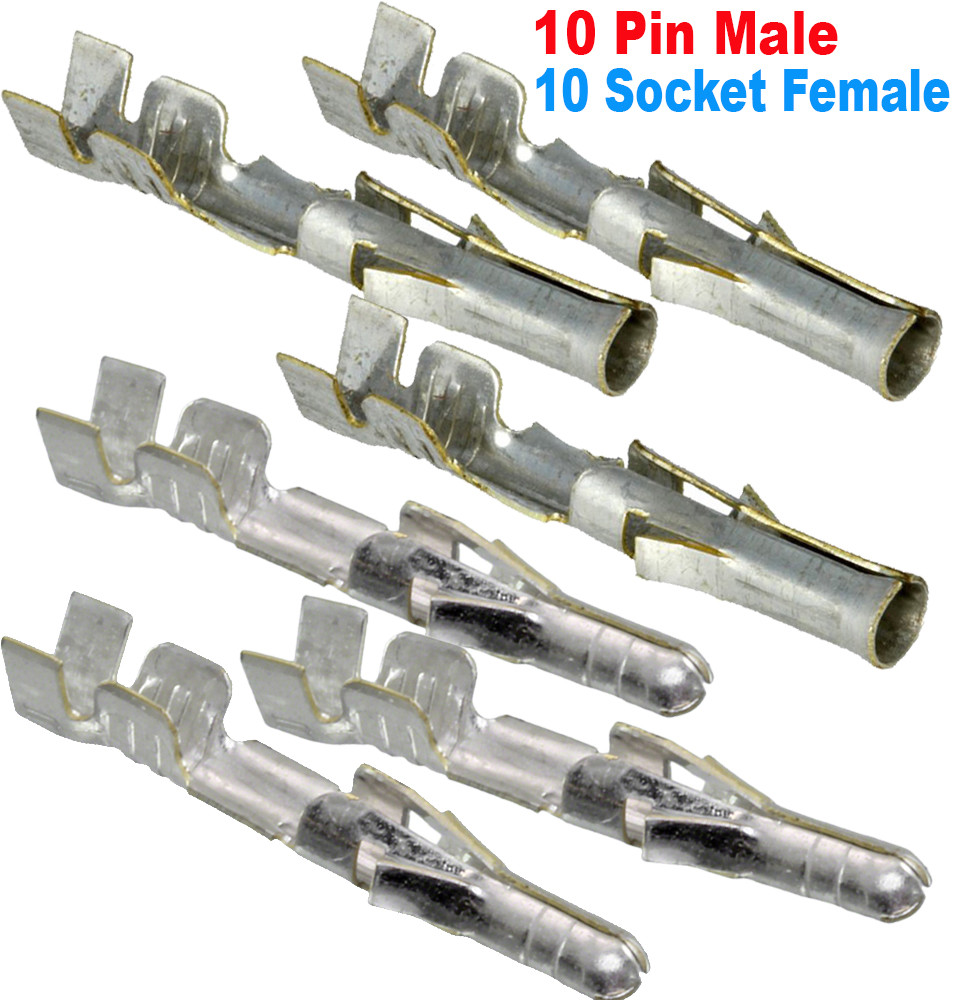 (10 Pair) Molex Pin : Male & Female : .093″ : 14-20 AWG : 02-09-1104 :02-09-2103