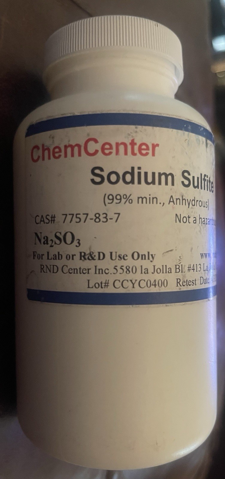 Sodium Sulfite, Anhydrous, Reagent, 99% min., 1lb.