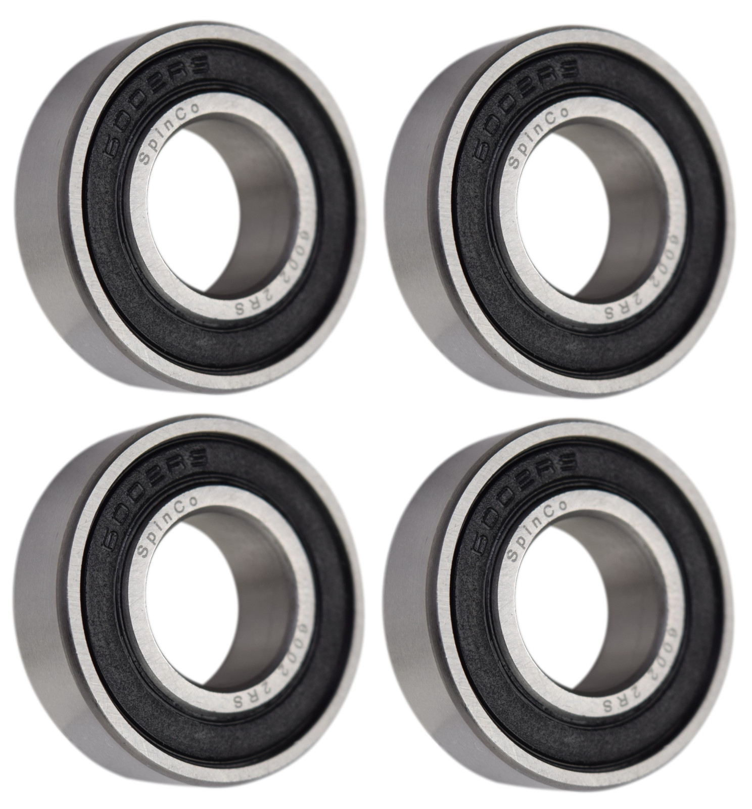 (4 Each) 6002-2RS, 6002LLU, 6002DDU Sealed Radial Ball Bearing 15X32X9 SpinCo