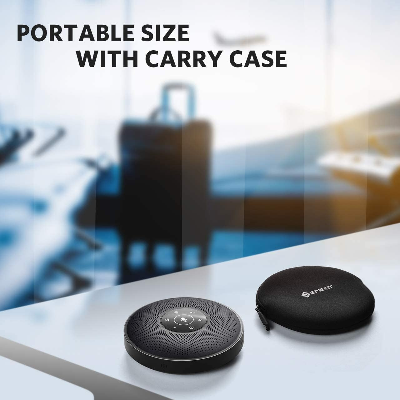 Bluetooth Speakerphone M2 Black Conference Speaker for 5-8 People Business Confe