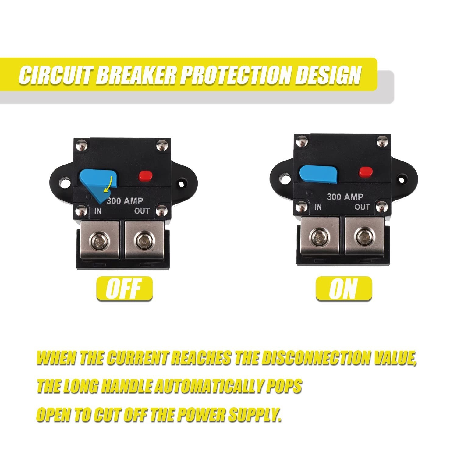 Waterproof Car Circuit Breaker Fuse Reset 30-300 Amp 12V-32V DC Car Boat Auto