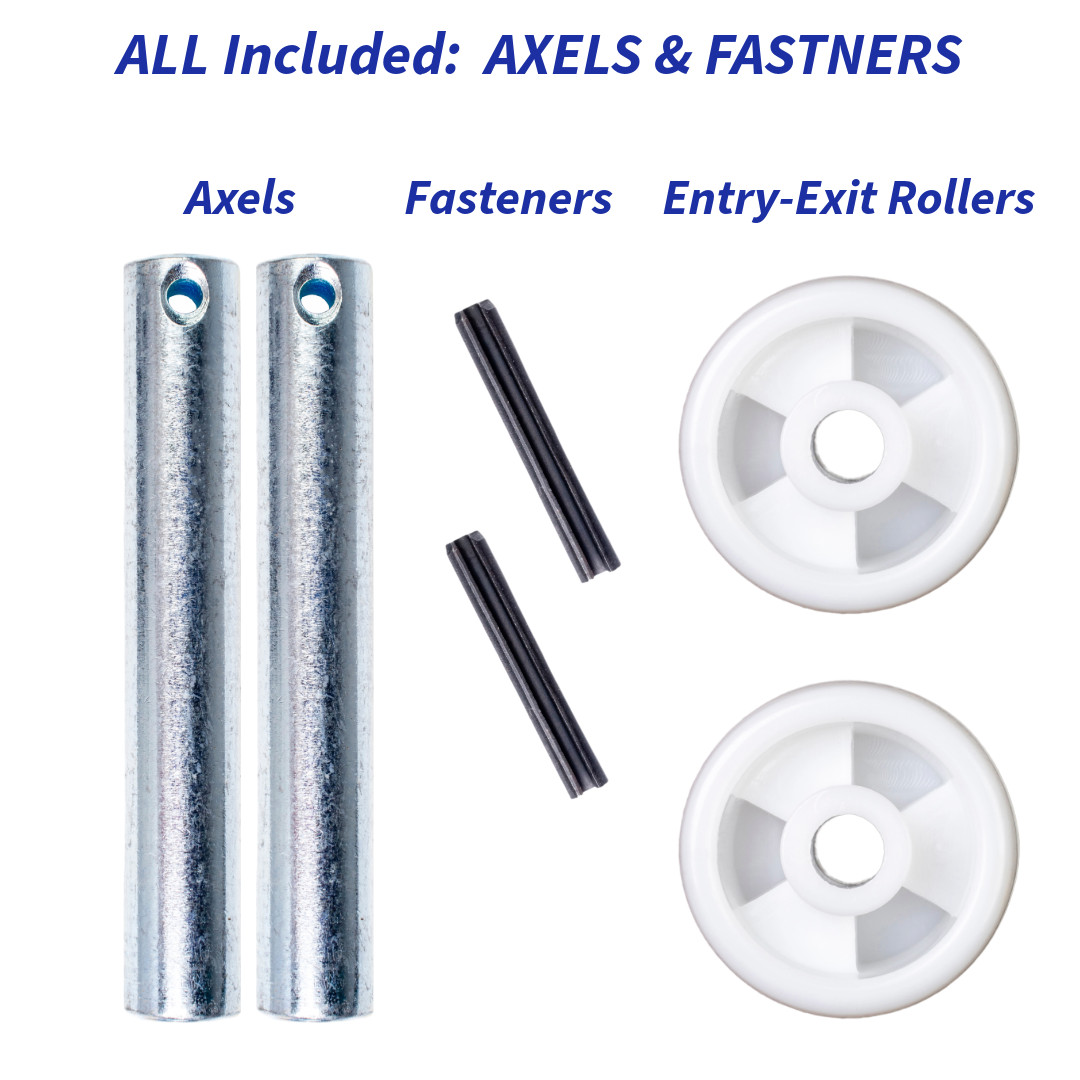 Pallet Jack/Truck Load Wheels Full Set with Axles and Rollers 3″ x 3.75″ Red