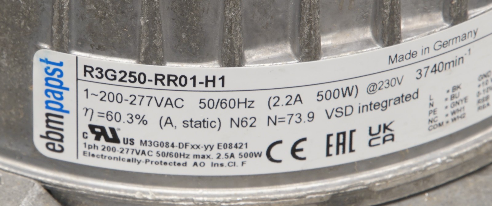 ebm papst R3G250-RR010-H1 Fan (R22)