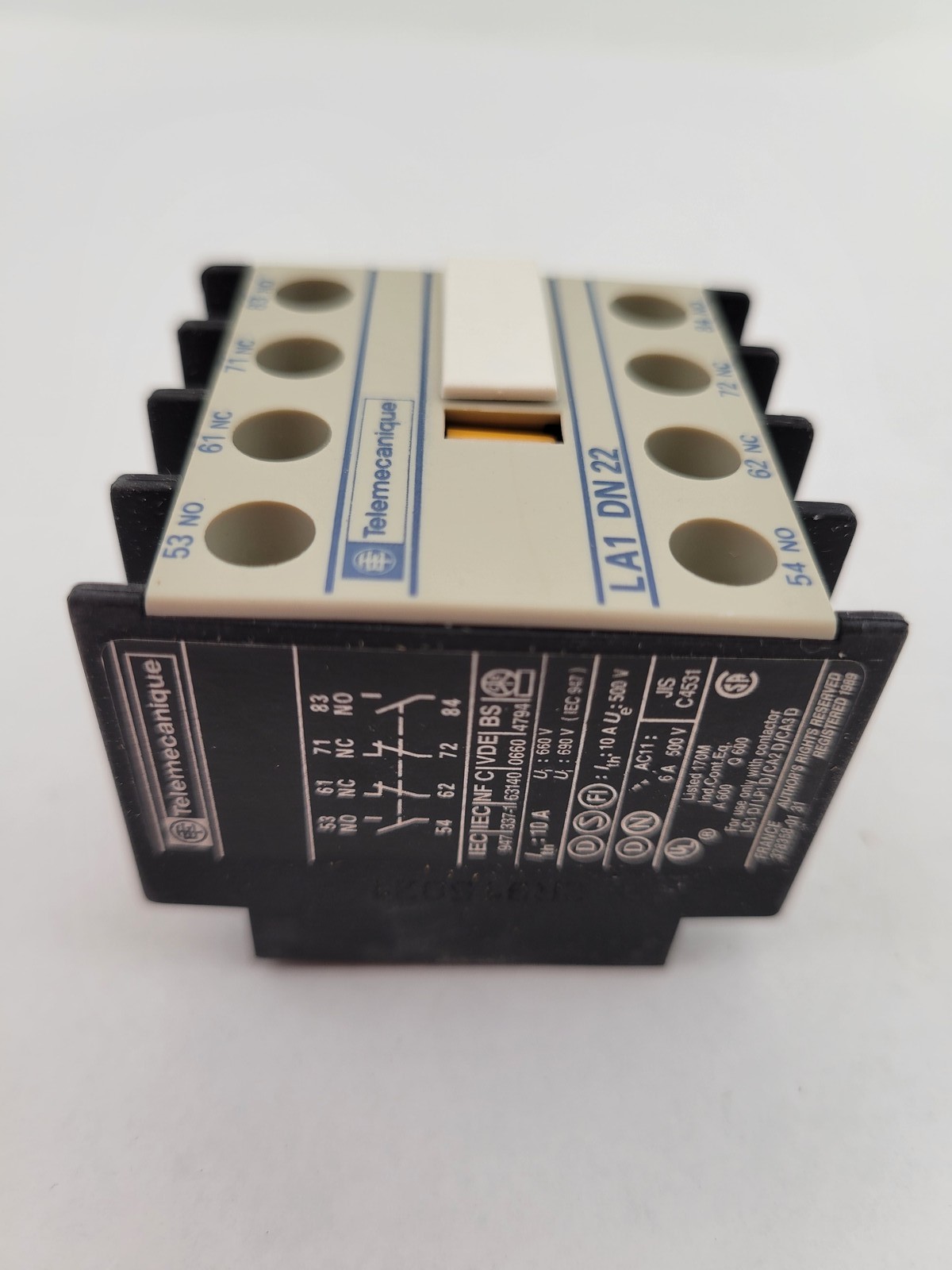 Telemecanique LA1DN22 Contact Block 35mm DIN Rail Mount 10 Amp 690V AC