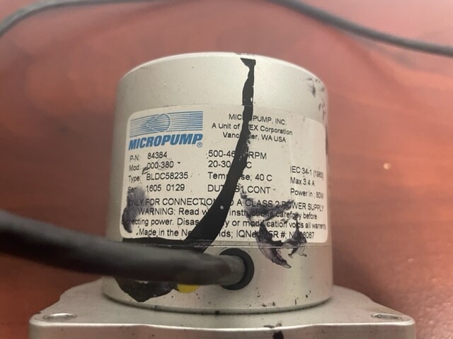 MICROPUMP P/N84384 MOD/000-380 TYPE BLDC58235 500-4600RPM 20-30 V.BC
