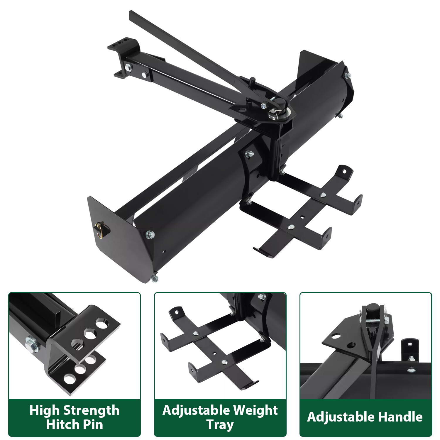 40″ Steel Adjustable Behind Box Scraper For Lawn Garden Tractors