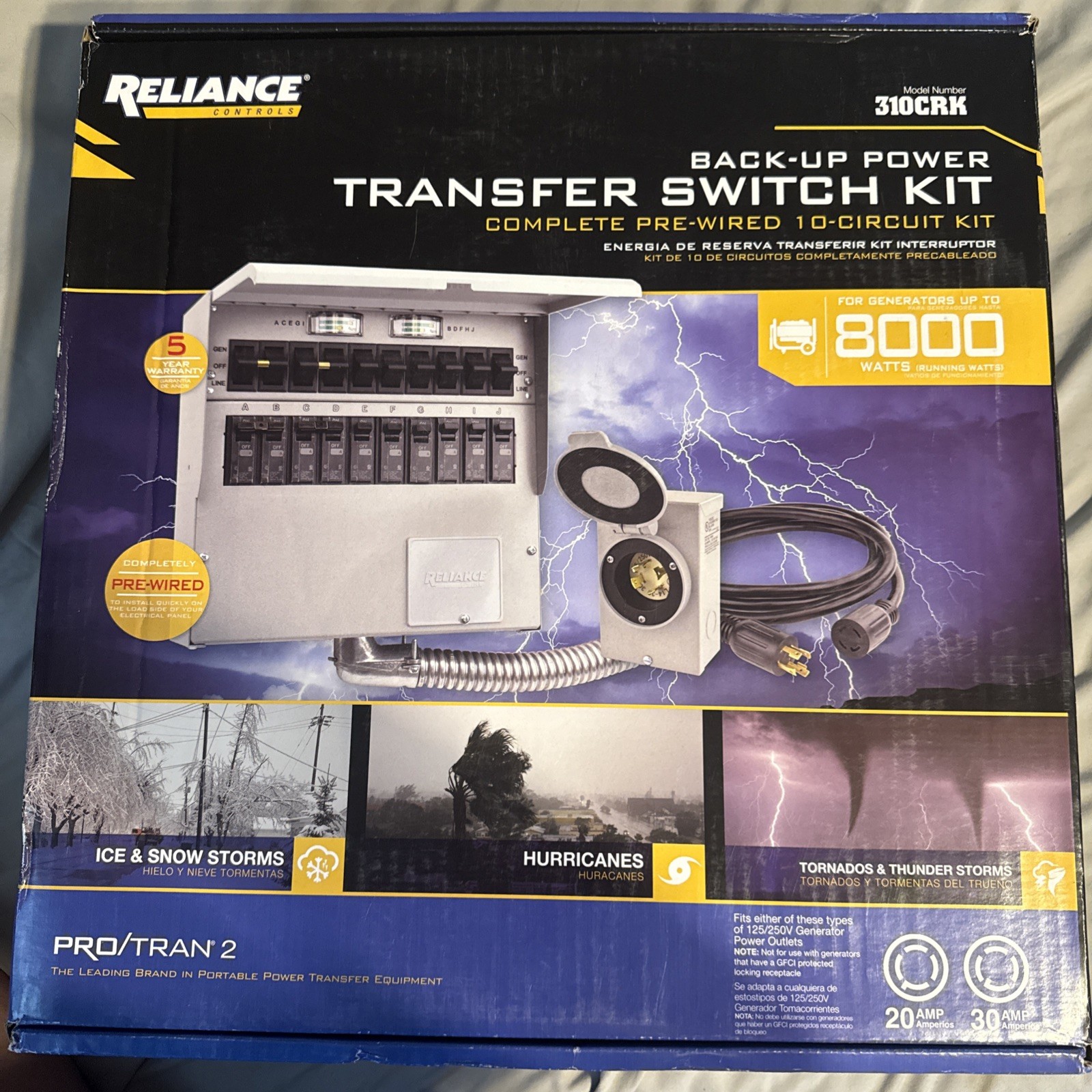 Reliance Controls 310CRK Manual Transfer Switch Kit 10-Circuit *BRAND NEW/SEALED