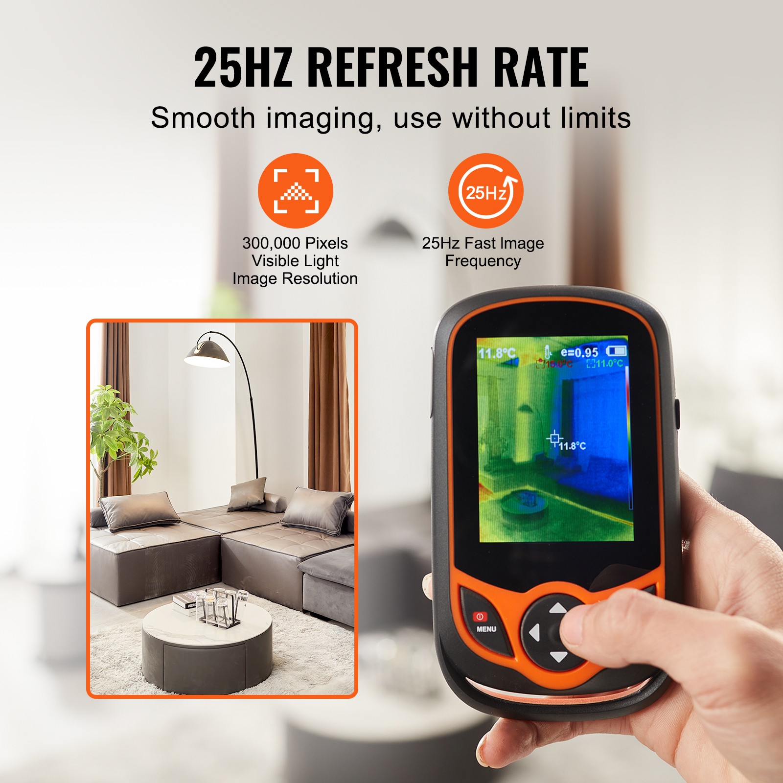 VEVOR Thermal Imaging Camera 256×192 IR Resolution Pocket Thermal Imager & WiFi