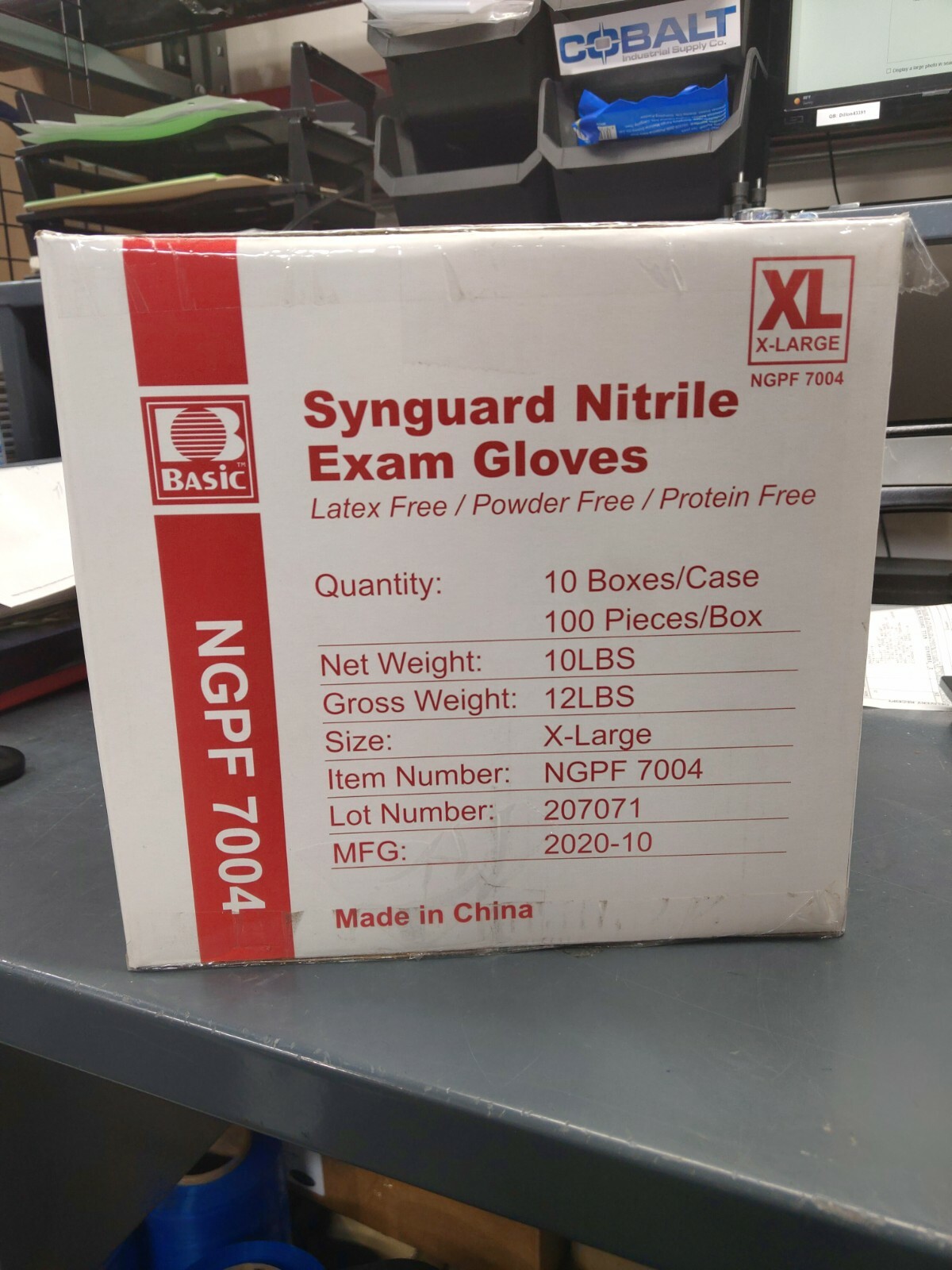 Synguard XL Powder Free Nitrile Exam Gloves (Extra Large) Case of 1000