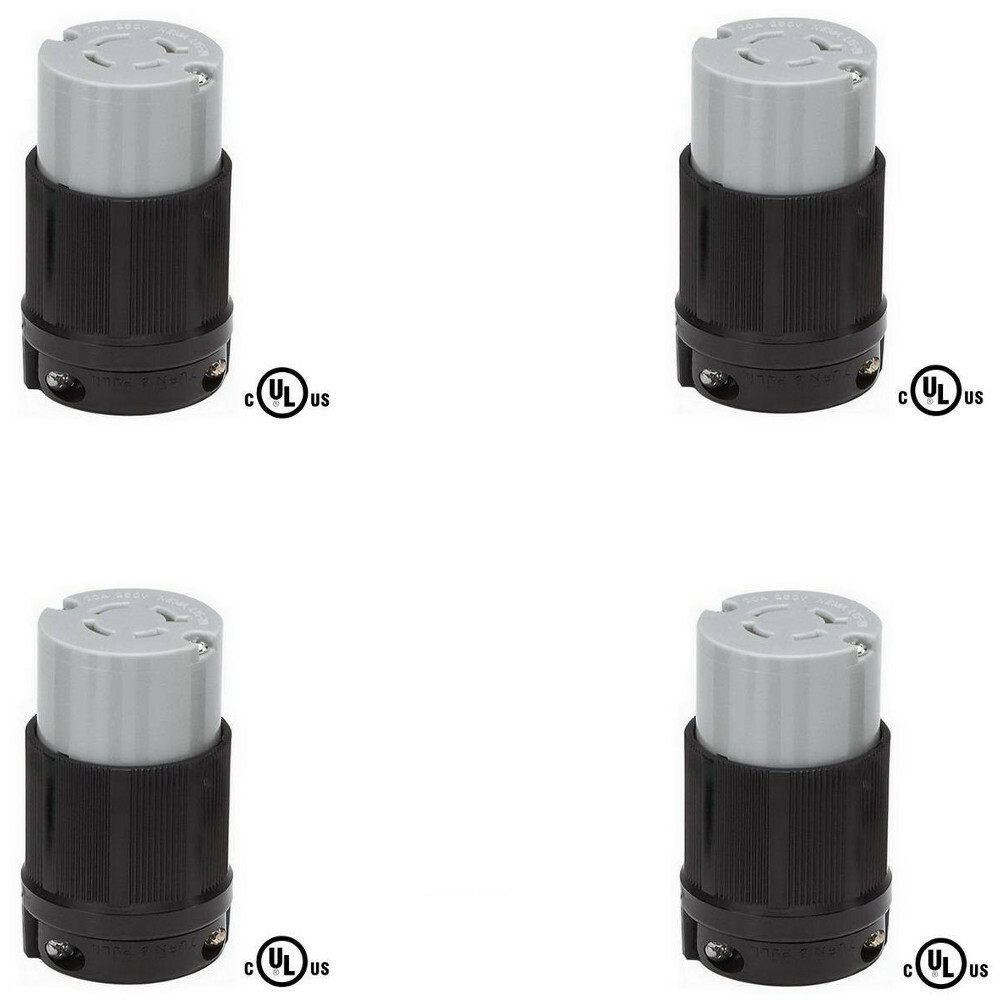 OCSParts L15-20R Locking Connector, 20A 250V, 3A, NEMA L15-20R (Pack of 4)