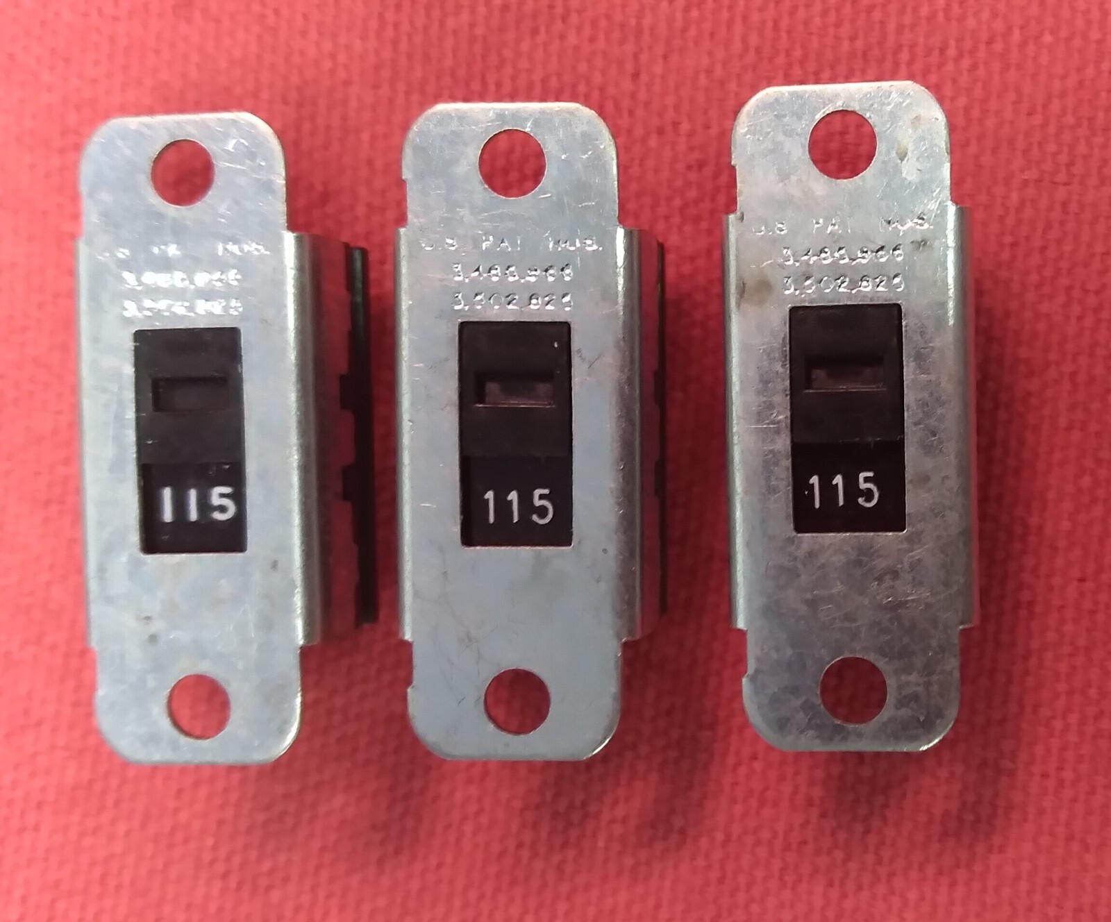 3 – NOS Switchcraft AC Voltage DPDT Slide Switches 115V / 230V – Never Installed
