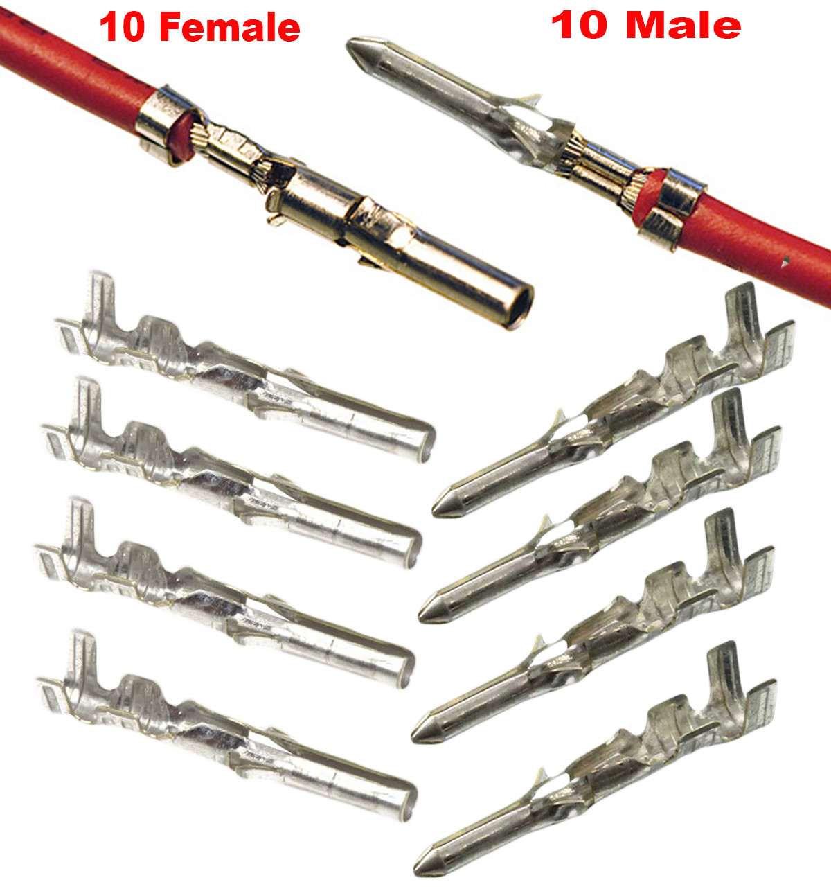 MOLEX .062″ 2 Pins ( 2 Circuit ) Male Female w/Terminal, FREE HANGING (3 SET)