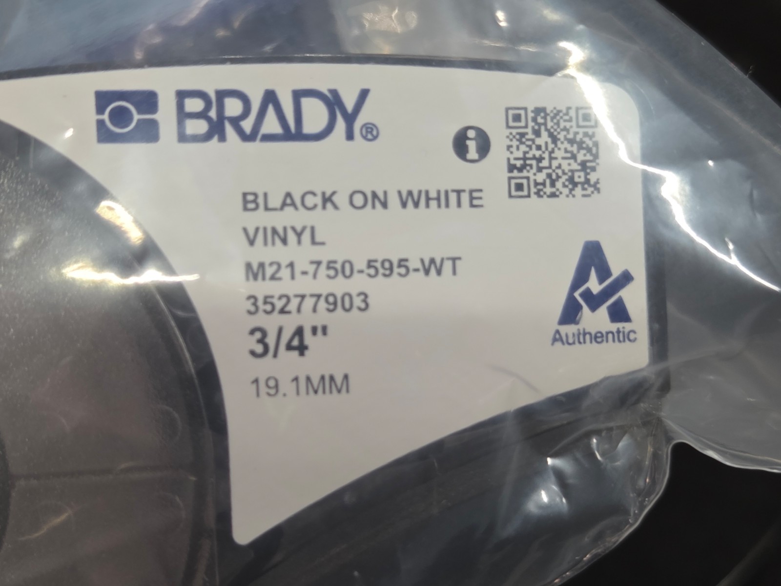 (QTY 1) Brady Print Cartridge M21-750-595-WT Indoor/Outdoor ID NEW! FAST SHIP!💨