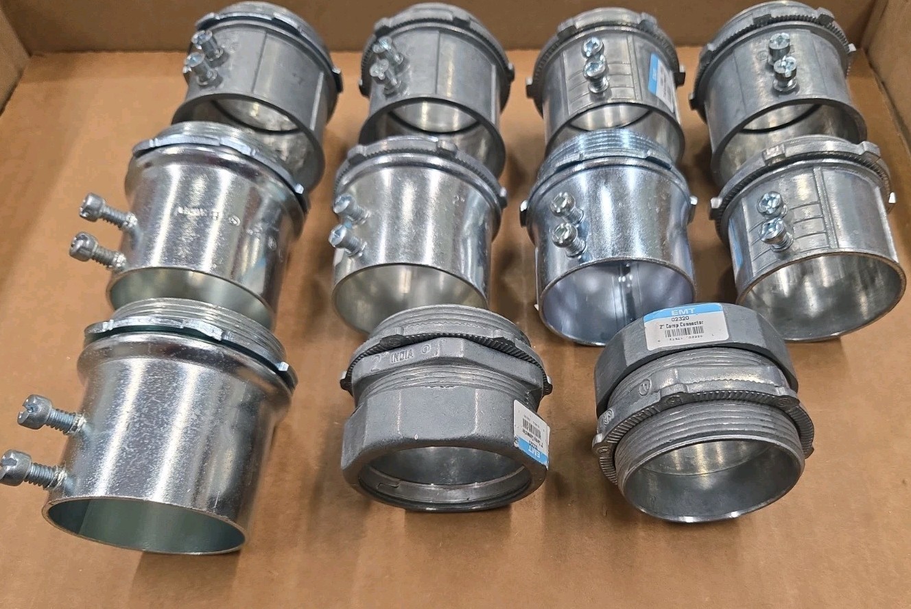 2 inch EMT Assorted Connectors, Set Screw &Compression-Lot of 11-
