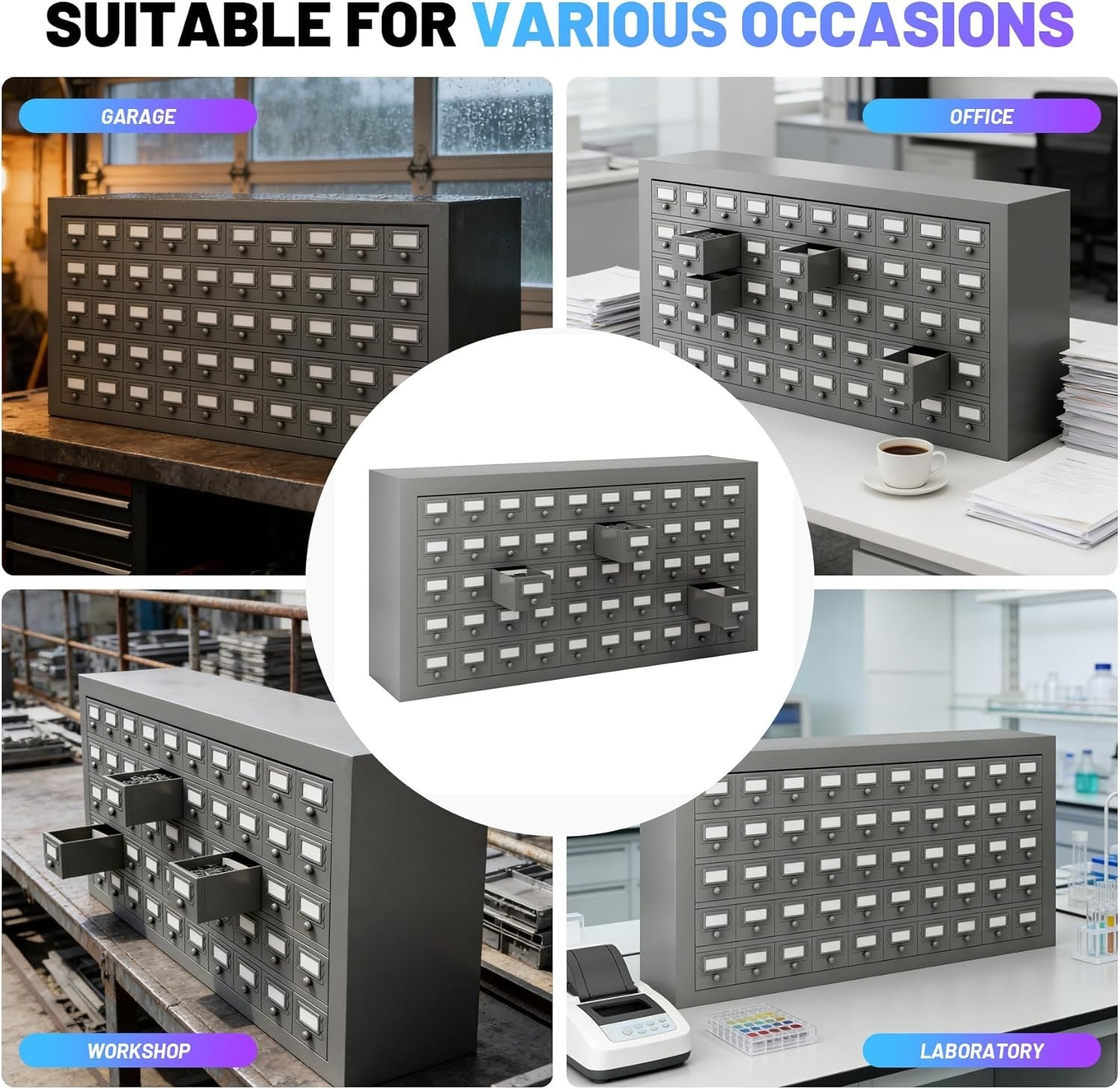 50 Drawers Metal Storage Drawer Cabinet Hardware Organization Storage Box