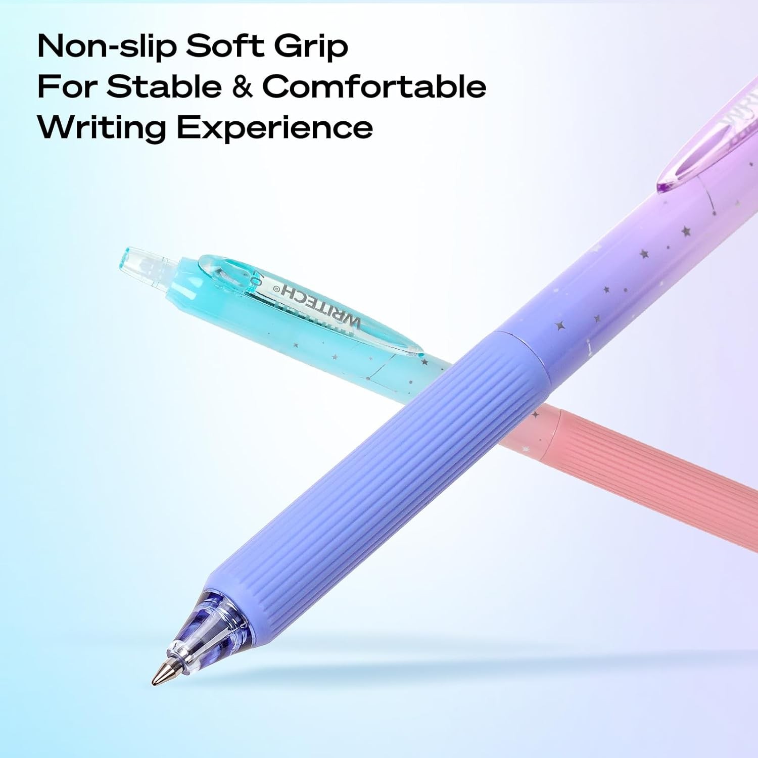Gel Pens Fine Point: Nebula Pen Set 0.7mm Black Ink Retractable 6ct Medium Point