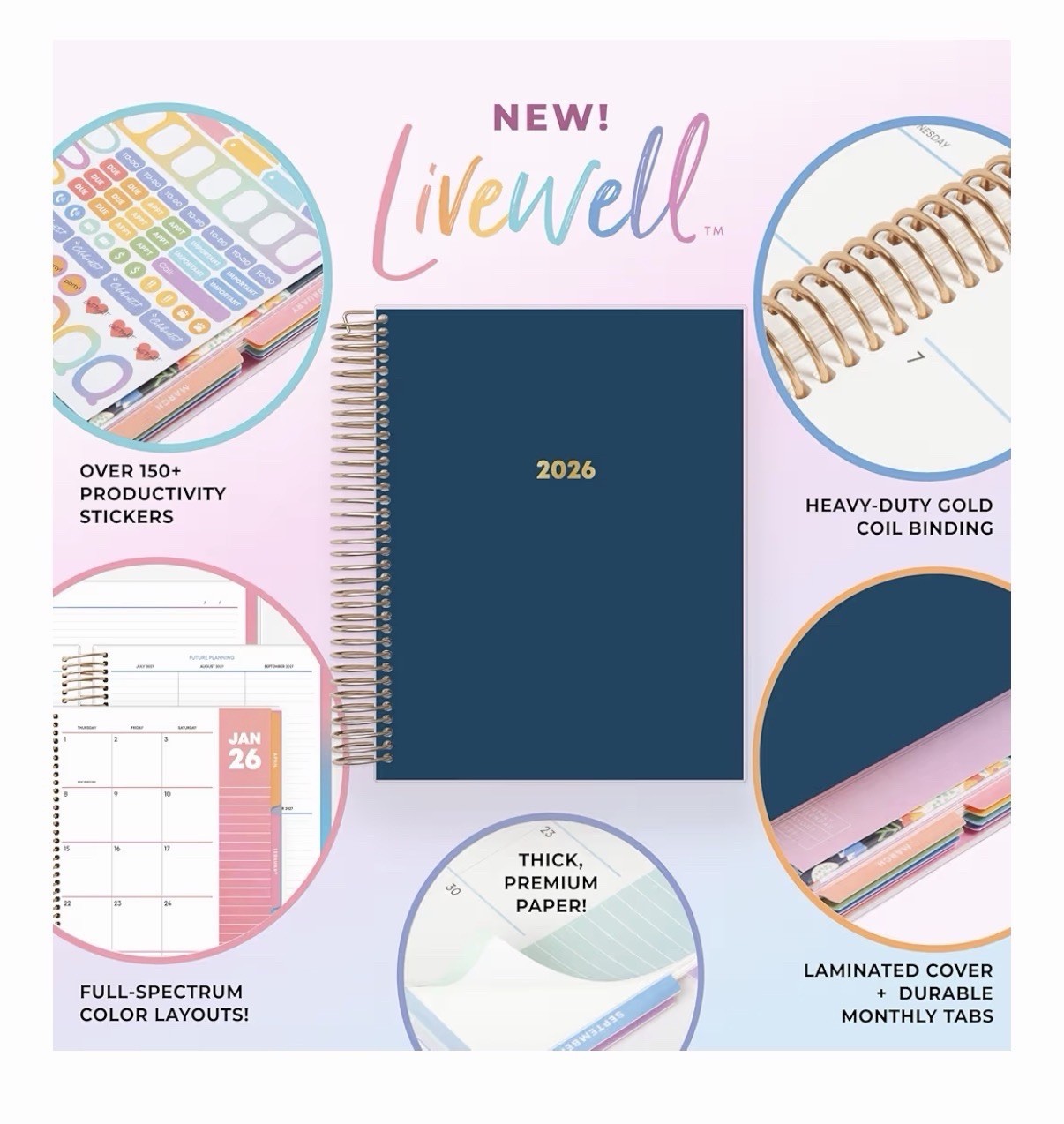 Livewell 2026 Daily and Monthly Planner Calendar, January 2026 – December 202…