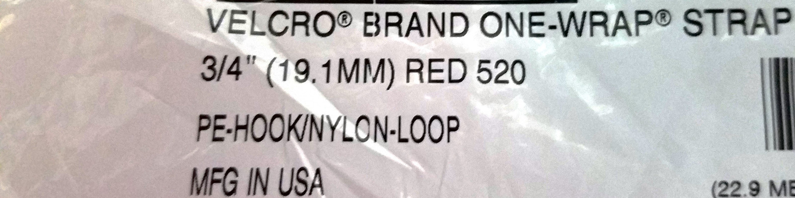 VELCRO® Brand Reusable ONE-WRAP® Strap Double Sided 3/4″ X 12ft (4 yards) Red