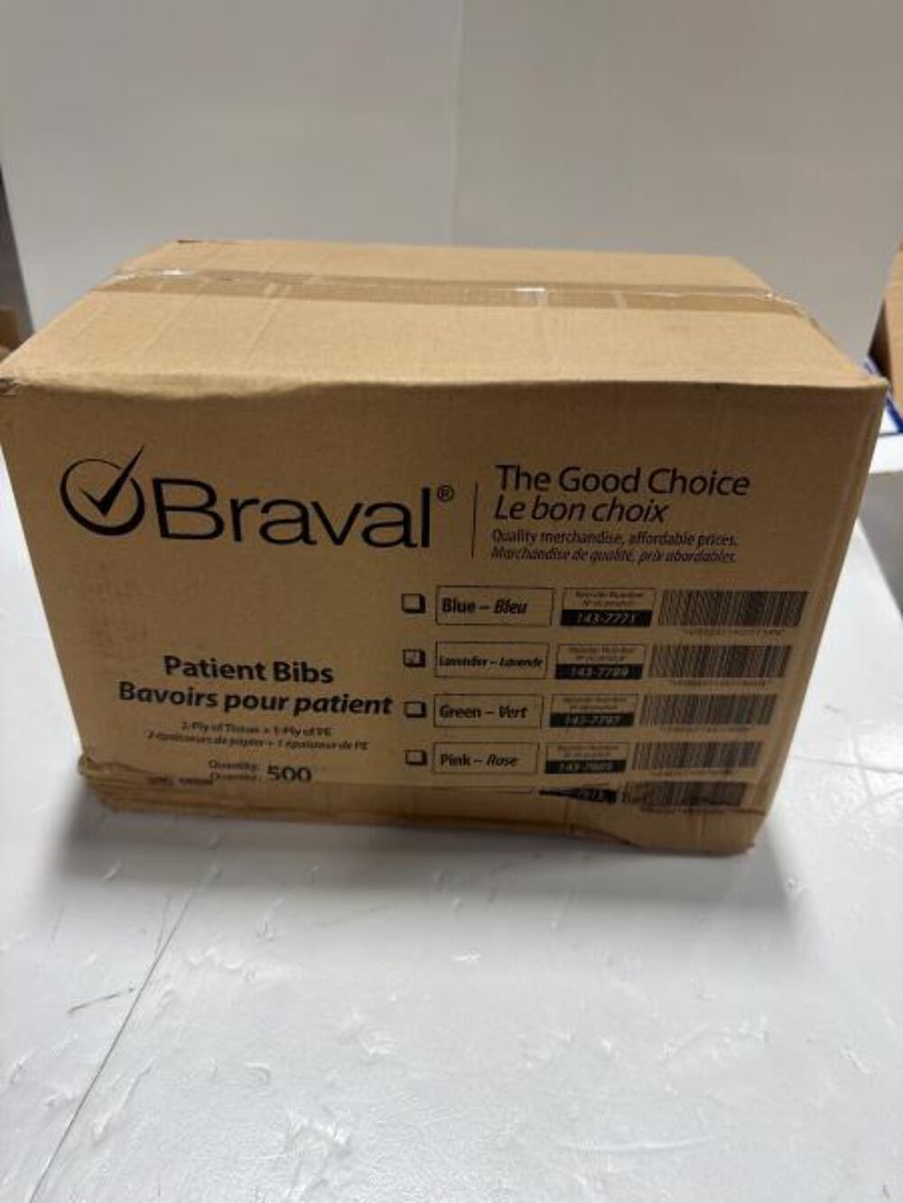 Braval Patient Bibs 500 Count Case