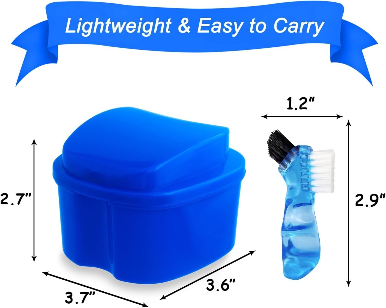 Elegant Dark Blue Travel Mouthguard Cleaning Case with Detachable Drain Basket