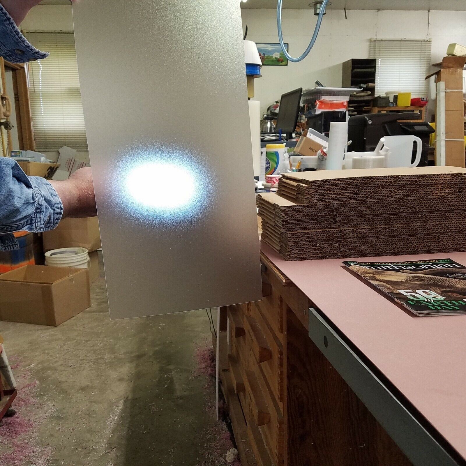 .018″ x 8-7/8″ x 27″ CLEAR FROSTED TEXTURED LIGHT DIFFUSING PLASTIC SHEETS, NEW