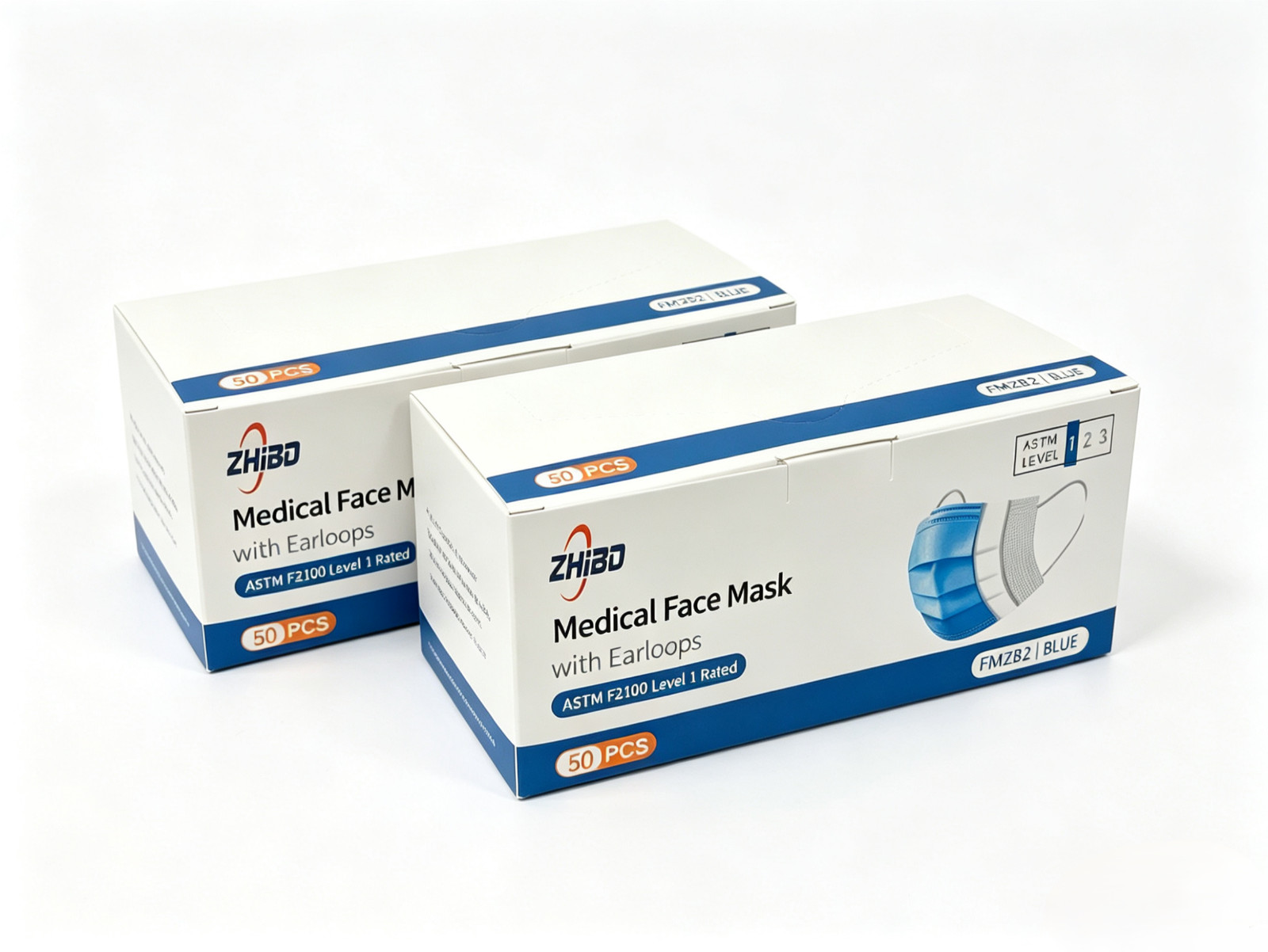 Disposable Blue Medical Masks 100PCS Earloop ASTM Level 1 Workplace Use