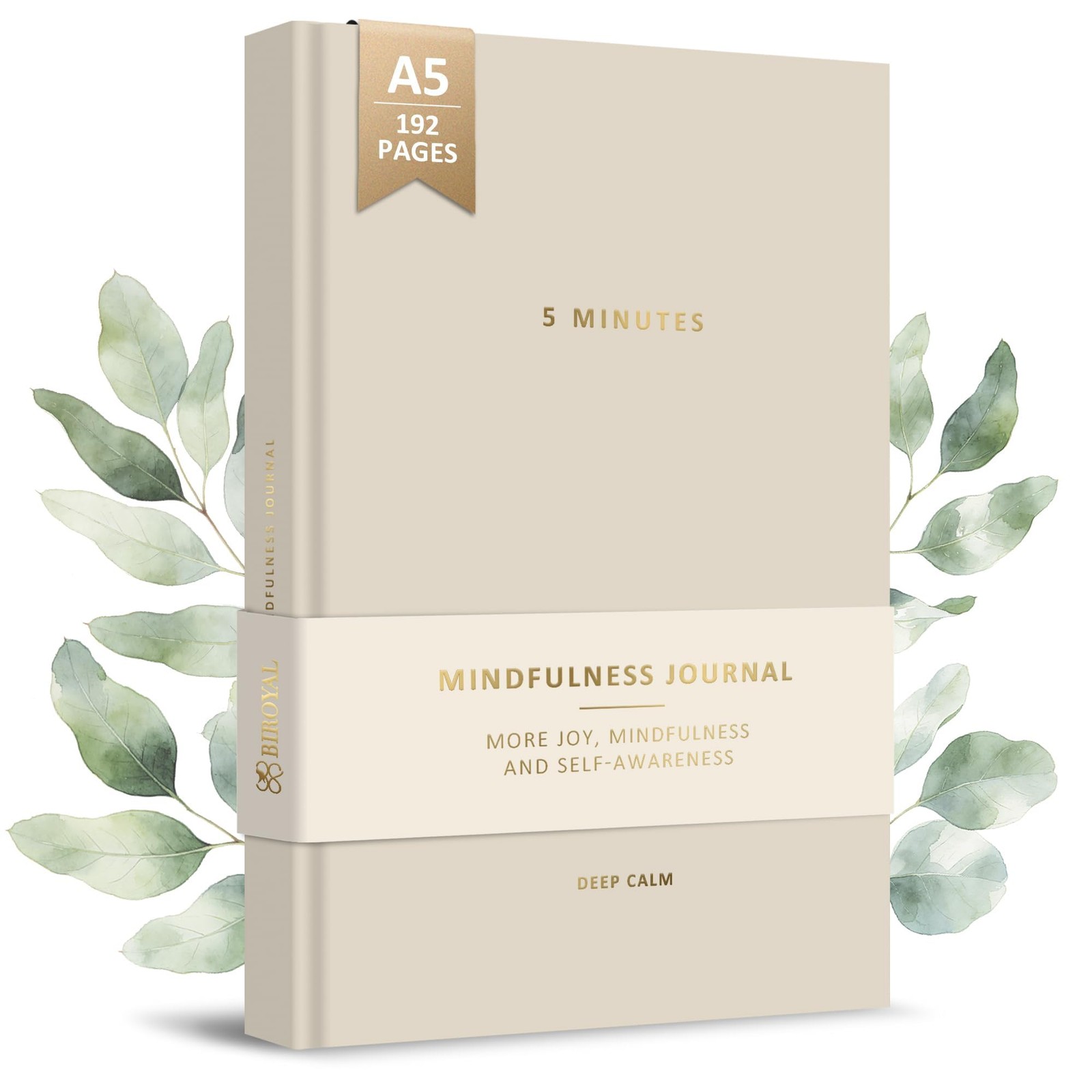 BIROYAL 5 Minute Gratitude Journal 2026 – Undated Daily Khaki