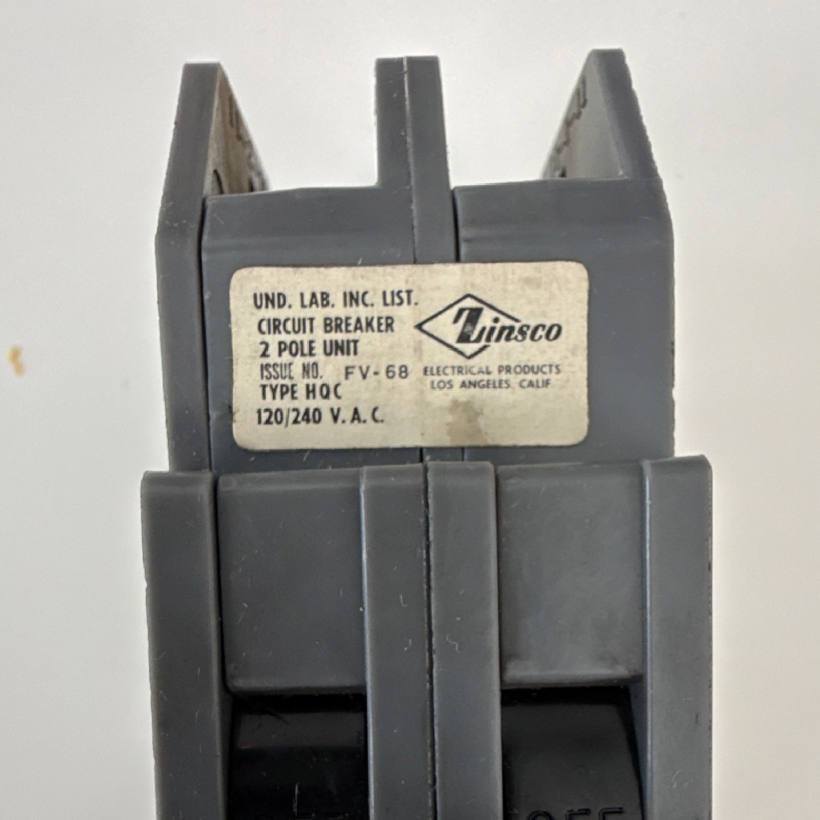 Zinsco HQC 2-Pole 125A Circuit Breaker 120/240V Branch Circuit Switch